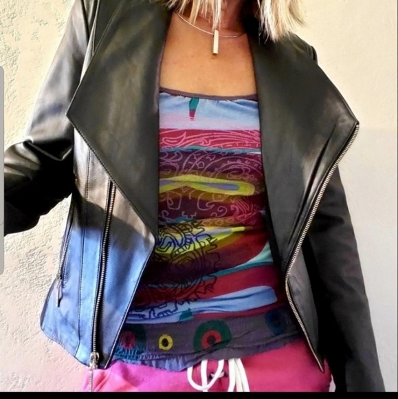 Lamb leather black jacket small - Picture 2 of 8